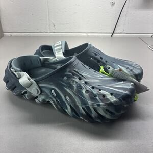 Size 12 Crocs Echo Marbled Clog Black Sand Men Slip On Casual Sandal 208454-0LE